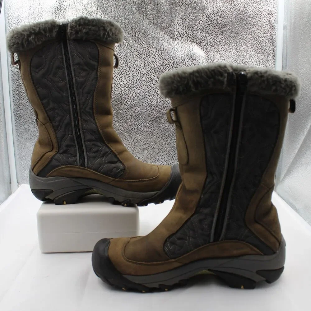 Keen Betty Boot II Size 8  Brown Waterproof Snow Mid Calf Zip Boots Leather
